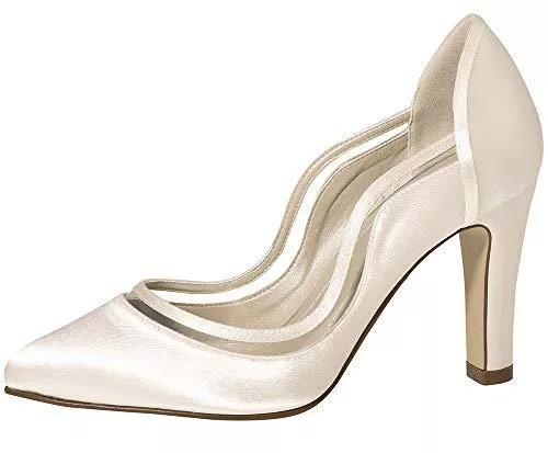 Rainbow Club High Heels Rainbow Club Brautschuhe Farrah - Damen Pumps gepolstert, Ivory/Creme, Satin