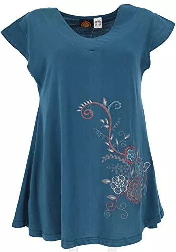 GURU SHOP T-Shirts GURU SHOP Top -chic, Besticktes Top, Damen, Baumwolle, Tops &amp; T-Shirts Alternative Bekleidung