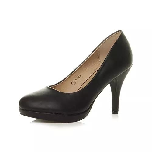 Ajvani High Heels Damen Mittel Hohen Absatz Grund Party Abend Elegant Pumps Plateauschuhe Größe