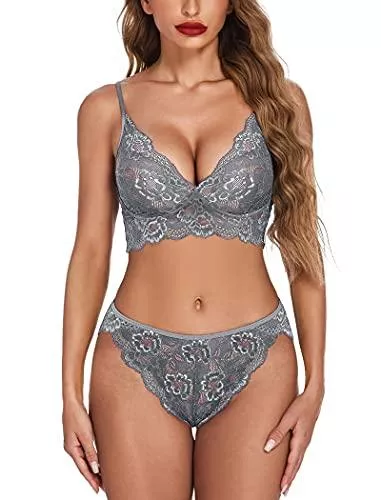 ADOME Unterwäsche & Dessous ADOME Damen Spitze Dessous BH und Panty Set Strappy Babydoll Bodysuit
