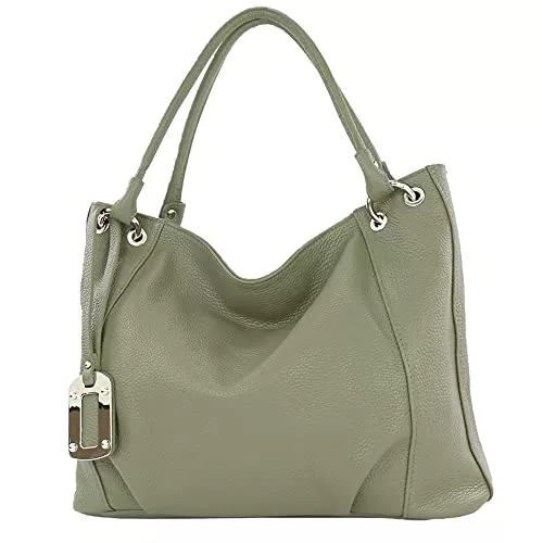 modamoda de Taschen & Rucksäcke modamoda de - T339 - ital. Schultertasche Shopper aus Leder