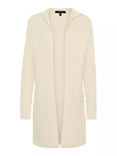VERO MODA Strickjacken VERO MODA Damen Vmnonamenoedge Ls Long Hood Card Rep LCS Strickjacke