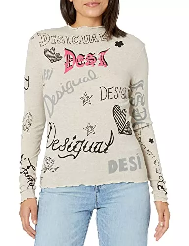 Desigual Langarmshirts Desigual Damen Ts_Lettering T-Shirt