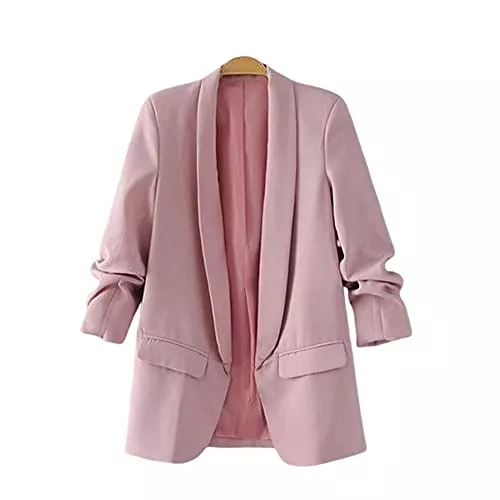 YANGPP Blazer YANGPP Blazer Damen,Reine Farbe, Kein Knopf, Professioneller, Schlanker Frühlings- Und Herbstblazer In Übergröße