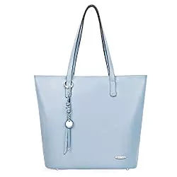 Pomelo Best Taschen & Rucksäcke Pomelo Best Handtasche Damen Shopper Groß Damen Tasche für Büro Schule Einkauf (Hellblau)