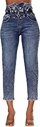 Lusty Chic Jeans Damen High Waist Straight Leg Jeans Stretch Loose Baggy Jeans