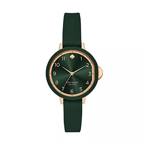Kate Spade New York Uhren Kate Spade New York - Damenuhr mit DREI Zeigern und grünem Silikonarmband - KSW1543