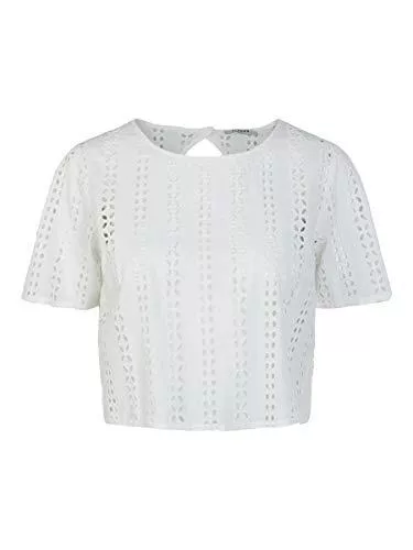 PIECES Tops PIECES Female Crop Top Lochstickerei Baumwoll