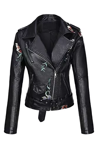 BELLIVERA Jacken BELLIVERA Damen Kunstlederjacke Herbst Kurz Mantel, Motorrad Biker Jacke