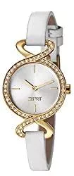 ESPRIT Uhren ESPRIT tp10628 Damen-Quarzuhr mit Silber Zifferblatt Analog-Anzeige und Weißem Lederband es106282006
