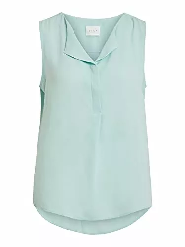 Vila Ärmellose Blusen Vila Female Oberteil ohne Ärmel Geteilter Kragen