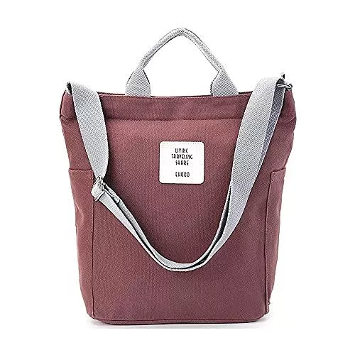 SIRMEDAL Taschen & Rucksäcke SIRMEDAL Damen Canvas Tasche Groß Umhängetasche Handtasche Chic Schultertasche Casual Henkeltasche Damen Gross Crossbody Bag Shopper für Arbeit, Einkaufen, Reisen, Schule, Alltag (Ziegelrot)