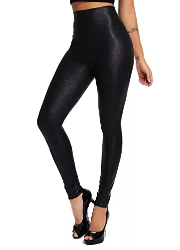 INSTINNCT Hosen INSTINNCT Damen Kunstleder High Waist Leggings Skinny PU Leder Hose Leder-Optik Strumpfhosen Treggings