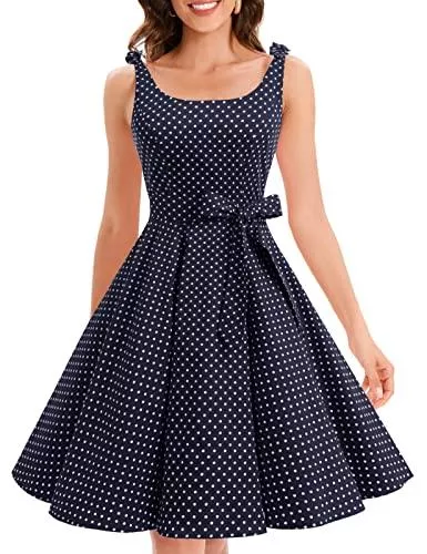 Bbonlinedress Cocktail Bbonlinedress 1950er Vintage Polka Dots Pinup Retro Rockabilly Kleid Cocktailkleider