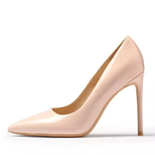 GENSHUO High Heels GENSHUO Damen Stiletto High Heels Sexy Spitze Pumps Lackleder Geschlossene Zehe Party Hochzeit Absatzschuhe 10CM Stiletto Heels