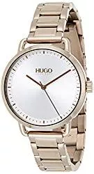 HUGO Uhren HUGO Damen Analog Quarz Uhr mit Edelstahl Armband 1540056