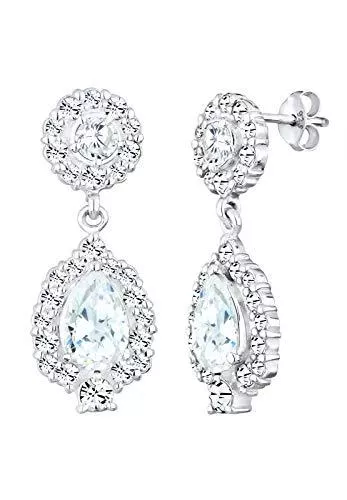 Elli Schmuck Elli Ohrringe Damen Ohrhänger Glamour Vintage mit Kristalle und Zirkonia Kristalle in 925 Sterling Silber