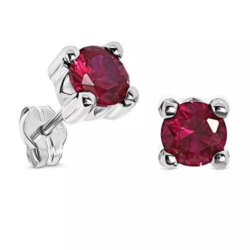 MIORE Schmuck Miore Ohrring Damen Ohrstecker mit Edelstein/Geburtsstein Gelbgold/Weißgold 9 Karat / 375 Gold, Ohrschmuck 5.5 mm