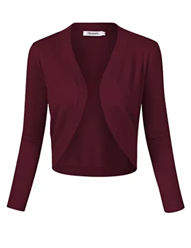 KOJOOIN Strickjacken KOJOOIN Damen Bolero ELegant Strickjacke 3/4 Ärmel Cardigan V Ausschnitt Bolerojacke Schulterjacke Casual Top（Verpackung MEHRWEG）