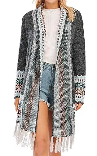 CGYY Strickjacken CGYY Strickjacke Lang Grobstrick Strick Cardigan Pullover Casual Open Front Knitwear Offene Damen Strickjacke Tops