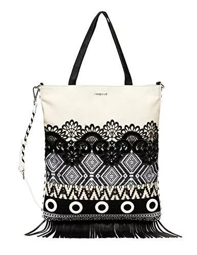 Desigual Taschen & Rucksäcke Desigual Damen Bols_Black White Coro Henkeltasche Weiß (Blanco)