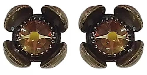 Konplott Schmuck Konplott: Ohrstecker Little Frog Prince yellow, niedlicher Kelchblüten-Ohrstecker mit gelbem Kristall, für Damen/Frauen