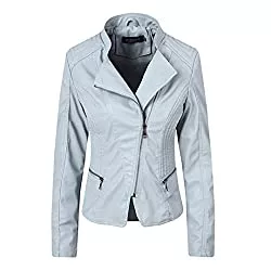 O-neMakpa Jacken O-neMakpa Damen-Jacke aus PU-Leder mit Stehkragen, kurzer Stil, schmale Passform