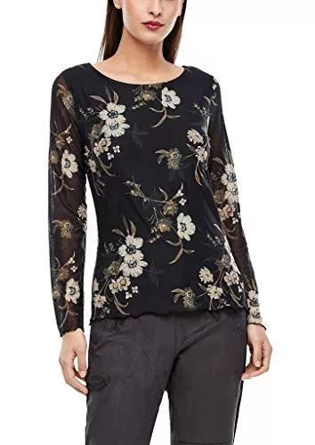 s.Oliver Langarmblusen s.Oliver BLACK LABEL Damen T-Shirt