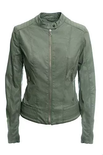 JOPHY &amp; CO. Jacken JOPHY &amp; CO. Kurze Damenjacke aus Kunstleder (cod. 8820) oder aus echtem Leder (cod. 8820/A) mit Taschen, Reißverschlüssen und Rundhalsausschnitt