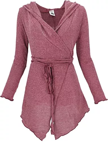 GURU SHOP Strickjacken GURU SHOP Pixi Wickel-Strickjacke, Damen, Grau, Baumwolle, Size:38, Jacken, Mäntel &amp; Ponchos Alternative Bekleidung