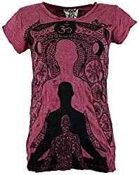 GURU SHOP T-Shirts GURU SHOP Sure T-Shirt Meditation, Damen, Baumwolle, Bedrucktes Shirt Alternative Bekleidung