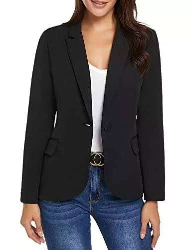 Roskiky Blazer Roskiky Eingekerbter Blazer mit Revers Taschen und Knöpfe