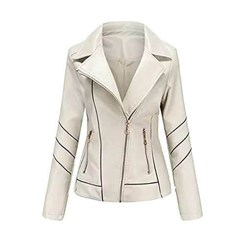 Xshuai RTE Jacken Xshuai RTE LäSsige Damen Lederjacke Jacke Aus Kunstleder Damen Leder Bikerjacke Wasserfeste Jacke Damen Winddichte Outdoorjacke Lederjacke Mit ReißVerschluss