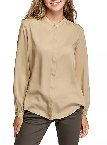 oodji Ultra Langarmblusen oodji Ultra Damen Viskose-Bluse mit Mao-Kragen