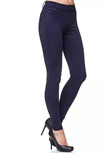 Elara Hosen Elara Damen Stretch Hose Skinny Fit Jegging Chunkyrayan