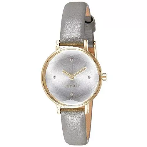 ESPRIT Uhren ESPRIT Damen 30 mm Armband Leder grau Gehäuse Edelstahl Quartz Ziffernblatt Silber zeigt es109312002