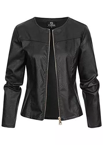 Styleboom Fashion® Jacken Styleboom Fashion Damen Kurze Kunstleder Jacke Bodyfit