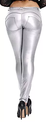 DALLNS Hosen DALLNS Elastische Leggings aus Kunstleder, Push-Up-Hose, schwarz, dick, sexy Leggings für Frauen