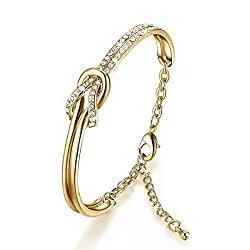 NINAMAID Schmuck NINAMAID Damen-Armband mit Klare Swarovski Kristalle Element Vergoldet Armbander for Damen 7 Inches