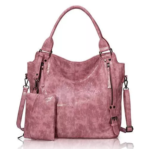 Angel Barcelo Taschen & Rucksäcke Angel Barcelo Damenhandtasche aus weichem Leder Große Tragetasche Umhängetasche Rosa