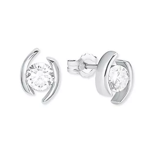 Amor Schmuck Amor Ohrstecker für Damen, Sterling Silber 925, Zirkonia (synth.)