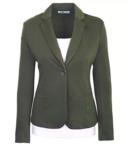 Auliné Collection Blazer Auliné Collection Auliné Collection Damen-Blazer, mit einem Knopfverschluss, lange Ärmel, Strick-Blazer