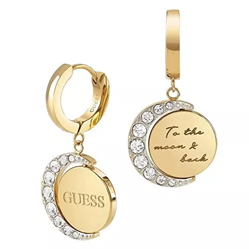 GUESS Schmuck GUESS 30MM HUGGIES TURNING COIN YG, gelb(gold), Gr. N