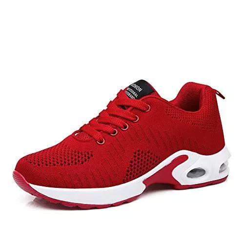 PAMRAY Sneaker & Sportschuhe PAMRAY Laufschuhe Damen Air Gymnastik Strasenlauf Schuhe Schnuren Freizeitschuhe Rot Rosa Schwarz Violett Weis 35-42