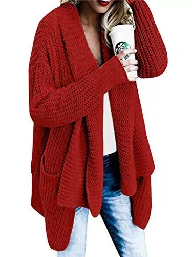 ORANDESIGNE Strickjacken OranDesigne Strickjacke Damen Grobstrick Strickmantel strickcardigan Oversized Cardigan Strickmantel Casual Sweater Outwear