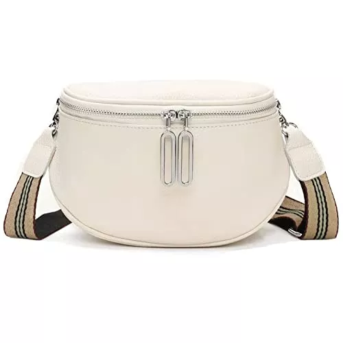 Atgbiem Taschen & Rucksäcke Atgbiem 2022bauchtasche damen stylisch leder brusttasche damen klein sportlich crossbody bag damen breiter gurt crossbody bag damen Weiß