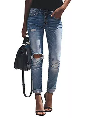 Onsoyours Jeans Onsoyours Jeans Damen Jeanshosen Skinny Jeans Denim High Waist Slim Leggings Röhrenjeans Bleistifthosen Bleistift Hosen mit Löchern