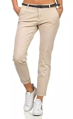 Sublevel Hosen Sublevel Damen Boyfriend Chino Hose LSL-247/LSL-393/LUS-144 inkl. Gürtel