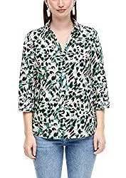 s.Oliver Langarmblusen s.Oliver Damen Printbluse aus Baumwoll-Batist