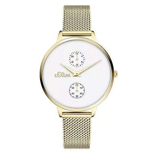 s.Oliver Uhren s.Oliver Damen Analog Quarz Uhr mit Metall Armband SO-4348-MM